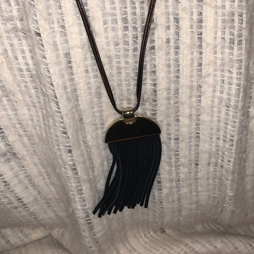 Express Double Chain With Silvertone And Black Fr… - image 1